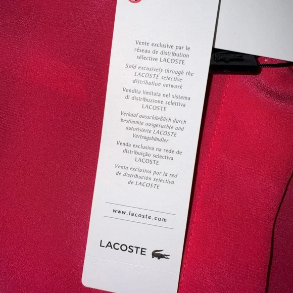 Lacoste Color block silk sleeveless shirt dress- Size 40 - Picture 10 of 12